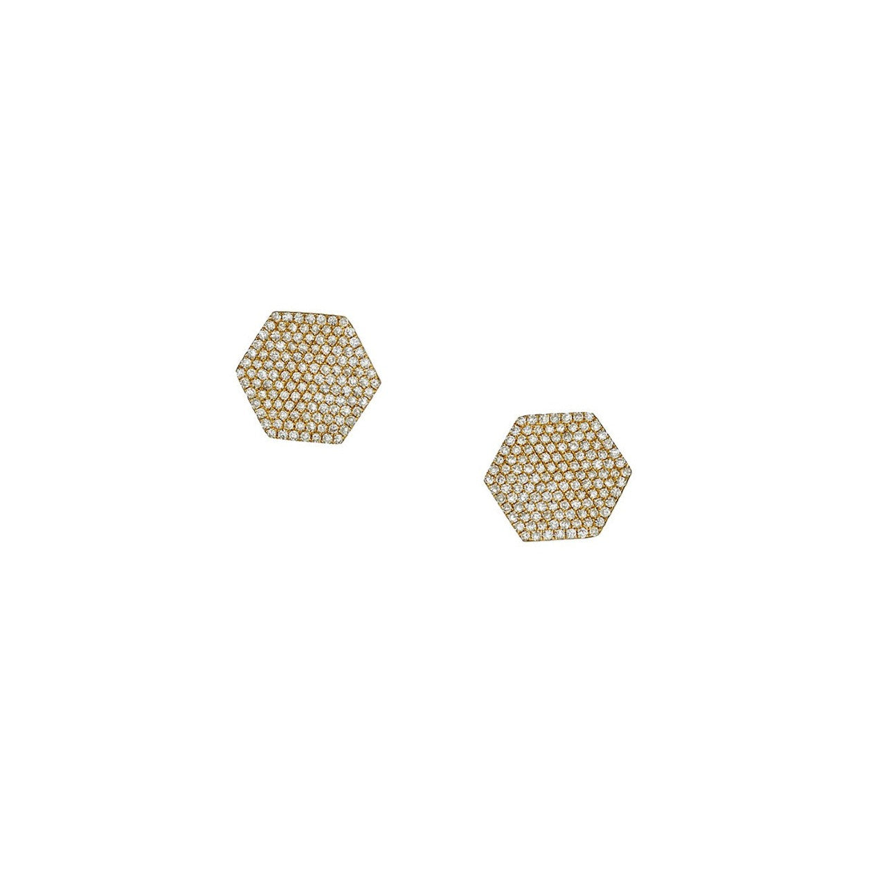 PAVÉ DIAMOND HEXAGON STUDS